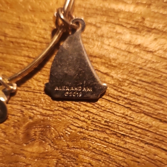 Alex and Ani Silver and Blue Geometric Bracelets - Picture 4 of 5